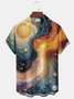 Royaura® Retro Gradient Abstract Art Print Men's Button-Down Short-Sleeved Hawaiian Shirt Big & Tall