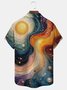 Royaura® Retro Gradient Abstract Art Print Men's Button-Down Short-Sleeved Hawaiian Shirt Big & Tall