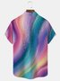 Royaura® Retro Gradient Abstract Art Print Men's Button-Down Short-Sleeved Hawaiian Shirt Big & Tall