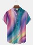 Royaura® Retro Gradient Abstract Art Print Men's Button-Down Short-Sleeved Hawaiian Shirt Big & Tall