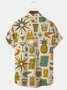 Royaura® Retro Medieval Geometric  Print Men's Button-Down Short-Sleeved Shirt Big & Tall
