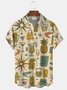 Royaura® Retro Medieval Geometric  Print Men's Button-Down Short-Sleeved Shirt Big & Tall