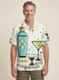 Royaura Men's Vintage Cocktail Short Sleeve Hawaiian Shirt