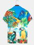Royaura Men's Tropical Parrots Casual Printed Hawaiian Vacation Plus Size Shirts