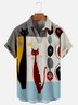 Men's Abstract Vintage Shirt Cat Printed collar Tops
