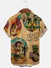 Mens Hawaiian Brown Shirt Casual Pin up Short Sleeve Holiday Series Cotton-Blend Shirts & Tops
