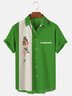 Men's Vintage Pinupgirl Bowling Design Short Sleeve Shirts