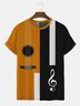 Men's 50's Vintage Jazz Guitar Print T-Shirt Crew Neck Short Sleeve T-Shirt