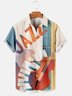Men's Vintage Jazz Music Print Casual Short Sleeve Hawaiian Shirt