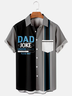 Men's Father's Day Letters Print Short Sleeve Bowling Shirt
