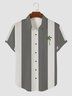 Men's Retro Simple Coconut Print Short Sleeve Hawaiian Shirt