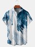 Men's Oil Painting Line Series Printing Casual Breathable Hawaiian Short Sleeve Shirt