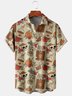 Men's Retro Drink TIKI Skull Print Casual Breathable Hawaiian Short Sleeve Shirt