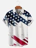 Men's Trendy Star Stripe Print Short Sleeve Shirt