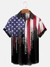 Men's American Flag Print Short Sleeve Hawaiian Shirt