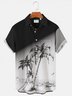Men's Gradient Holiday Hawaiian Shirts Beach Palms Quick Dry Wrinkle Resistant Plus Size Tops