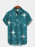 Men's Vintage Casual Shirts Geometric Art Pattern Plus Size Wrinkle Free Tops