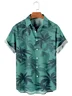 Men's Casual Palm Tree Hawaiian Vacation Short Sleeve Shirt