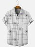 Men's Vintage Mid-Century Starburst Print Seersucker Wrinkle-Free Short Sleeve Shirt