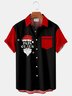 Men's Christmas Contrast Print Short Sleeve Hawaiian Shirt