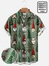 Men's Gnomes Christmas Hawaiian Casual Short Sleeve Seersucker Wrinkle Free Shirt
