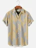 Men's Casual Striped Hawaiian Short Sleeve Seersucker Wrinkle Free Shirt