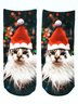 Royaura Christmas 3D Cat Pattern High Stretch Cotton Socks Festive Party Decorations