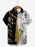 Royaura Mens Classic Music Jazz Shirts Note Saxophone Tuckless Button Plus Size Shirts