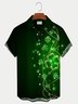 Royaura Men's St. Patrick's Day Shamrock Print Hawaiian Shirt Breathable Plus Size Shirts