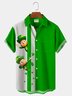 Royaura Men's Holiday St. Patrick Leprechaun Day Hawaiian Short Sleeve Button Up Shirt