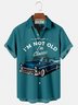 Men's Vintage Classic Car Illustration Casual Short Sleeve Shirt