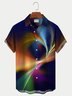 Aurora Abstract Colorful Lines Printing Men's Hawaiian Short Sleeve Shirt Plus Size Shirt