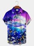 Royaura Ocean Gradient Dolphin Beach Hawaii Men's Short Sleeve Shirt
