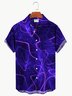 Royaura Abstract Neon Plasma Print Men's Hawaiian Shirt Breathable Plus Size Shirt