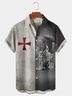 Royaura Samurai Lion Men's Vintage Oversized Short Sleeve Shirt