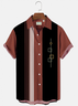 Men's Vintage Casual Bowling Shirts Wrinkle Free Geometric Plus Size Short Sleeve Shirts