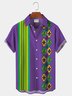 Royaura Holiday Carnival Purple Stripe Croxin Print Shirt Plus Size Holiday Shirt