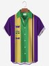 Royaura Cotton Holiday Carnival Stripe Print Shirt Plus Size Holiday Shirt