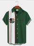 Royaura 50's Vintage St Patrick's Men's Bowling Shirts Clover Stretch Plus Size Camp Shirts