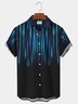 Royaura Casual Aurora Gradient Chest Pocket Hawaiian Shirt Oversized Vacation Shirt