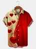 Royaura Valentine's Day Heart Pocket Hawaiian Shirt Oversized Vacation Shirt