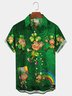 Royaura St. Patrick's Day Clover Print Holiday Shirt Plus Size Shirt