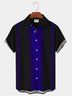Royaura Geometric Color-block Chest Pocket Short Sleeve Bowling Shirt