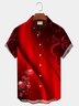 Royaura Red Valentine Heart Ombre Print Chest Pocket Shirt Oversize Holiday Shirt