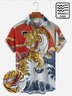 Royaura Vintage Japanese Tiger Men's Hawaiian Shirt Ukiyo-e Art Wrinkle Free Seersucker Large Size Aloha Shirts