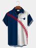 Royaura Vintage Baseball Hitter Breast Pocket Hawaiian Shirt Oversized Vacation Shirt