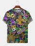Royaura Holiday Mardi Gras Men's Art T-Shirt Oversized Comfortable Blend Stretch Tops