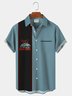 Royaura Vintage Bowling Car Breast Pocket Hawaiian Shirt Oversized Vacation Shirt