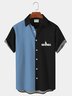 Royaura Vintage Baseball Contrast Breast Pocket Hawaiian Shirt Oversized Resort Shirt