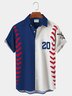 Royaura Vintage Baseball Hitter Color Contrast Breast Pocket Hawaiian Shirt Oversized Vacation Shirt